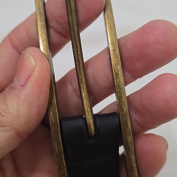 HOBO Timeless Vintage Black Belt with Rectangular Gold Buckle main image 4
